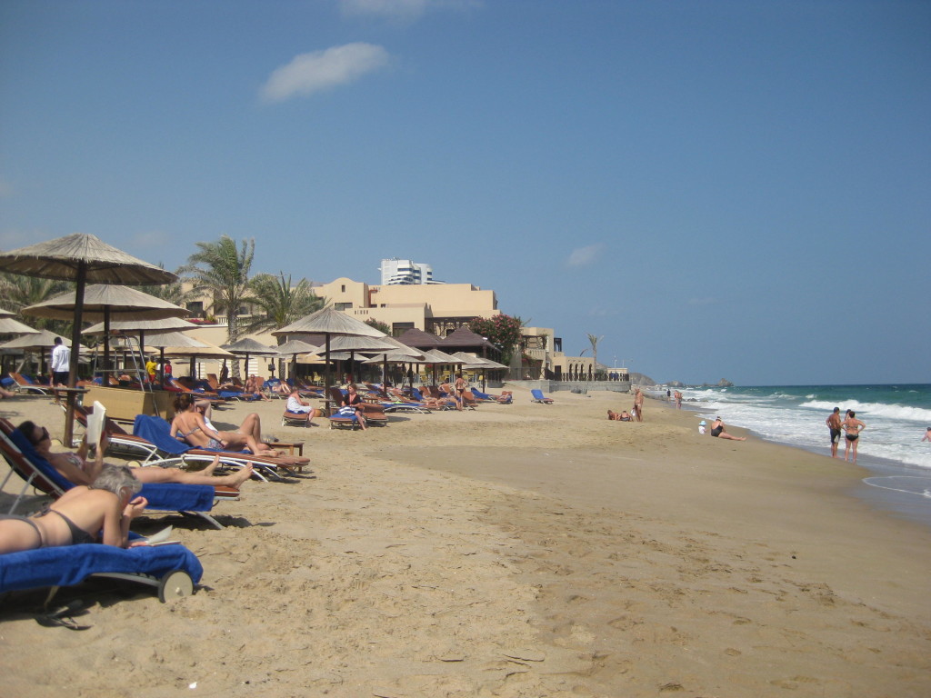 Fujairah - pláž u hotelu Miramar