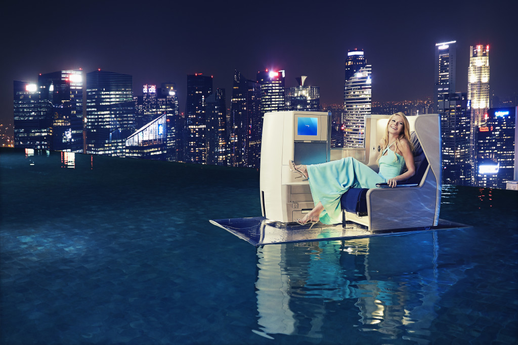 Marina Bay Sands - jeho bazén  je atraktivní i pro reklamní účely