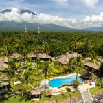 Bali - Relax Bali - pohled na hotel a horu Batur Agung