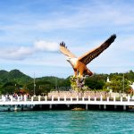Shot of Langkawi's Eagle Square from the sea